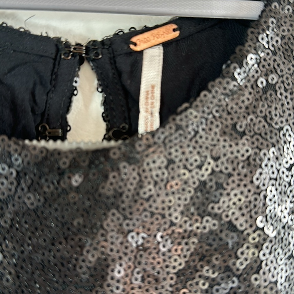 Free People Black Sequin Mini Dress, XS - Picture 6 of 7